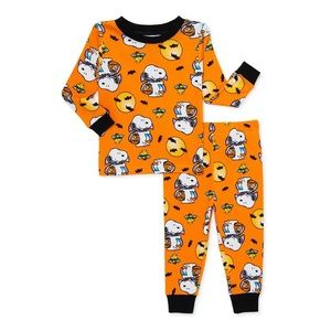 Peanuts Snoopy Halloween Toddler Unisex Cotton Pajama Set 2-Piece 12m 2t 3t